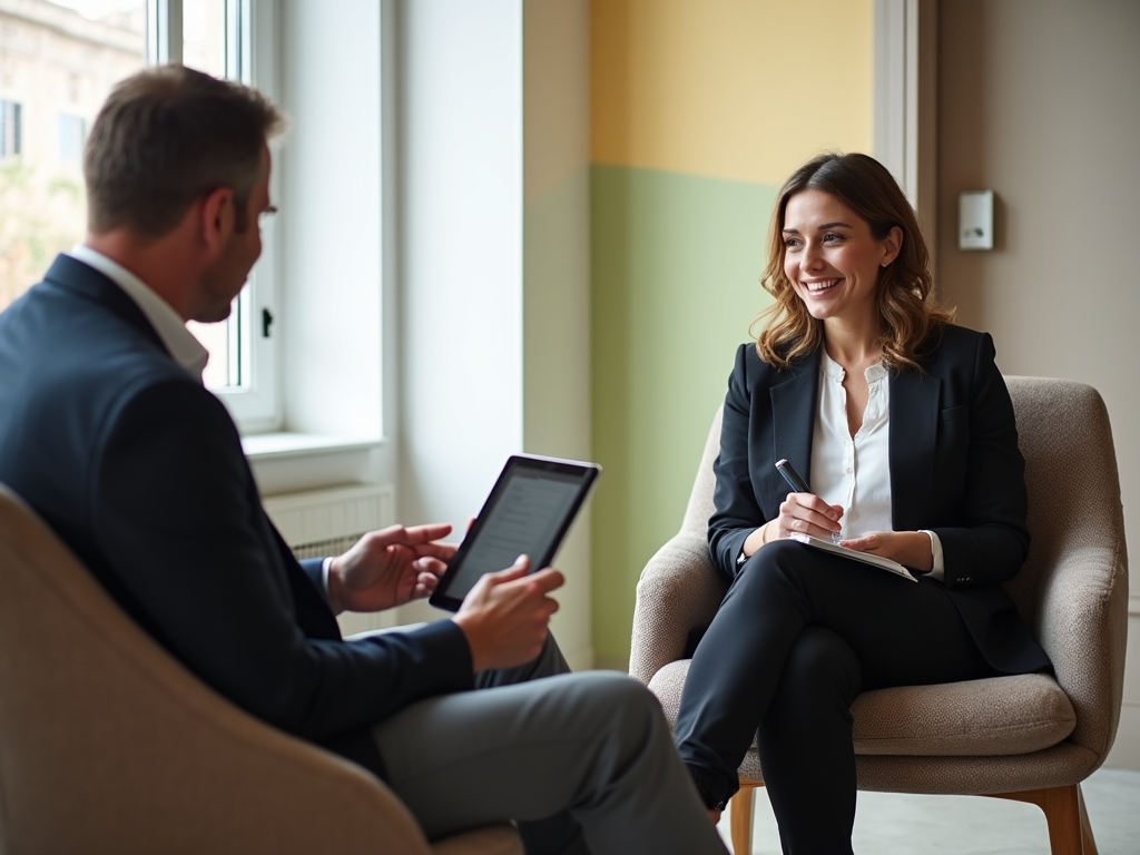 Séance de coaching professionnel avec un entrepreneur